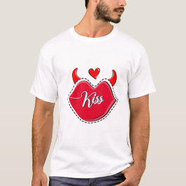 Camiseta Diseño de besos día de San Valentín para pareja