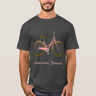 Camiseta Diseño de bicicletas danesas rosadas en Copenhagu