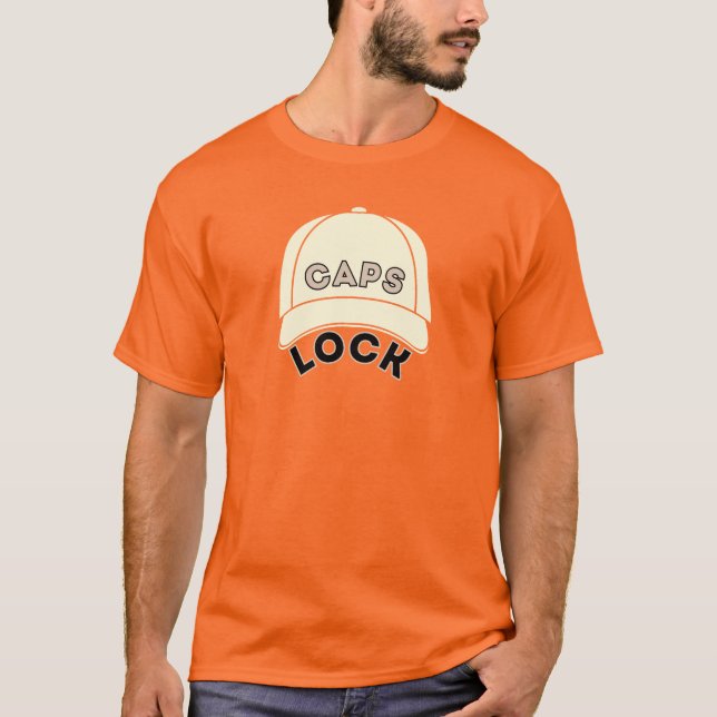 Camiseta ¡Diseño de BLOQUEO DE CAPS! (Anverso)