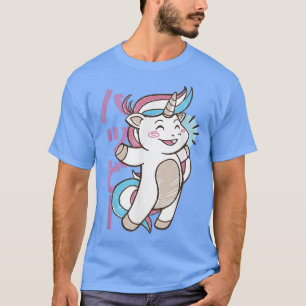Camiseta Diseño de boceto de Kawaii de unicornio
