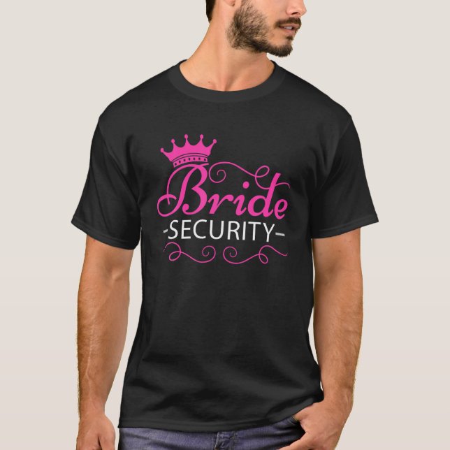 Camiseta Diseño de boda de seguridad de novia para par de d (Anverso)