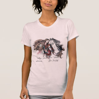 Camiseta Diseño de Boho con el chica y el caballo
