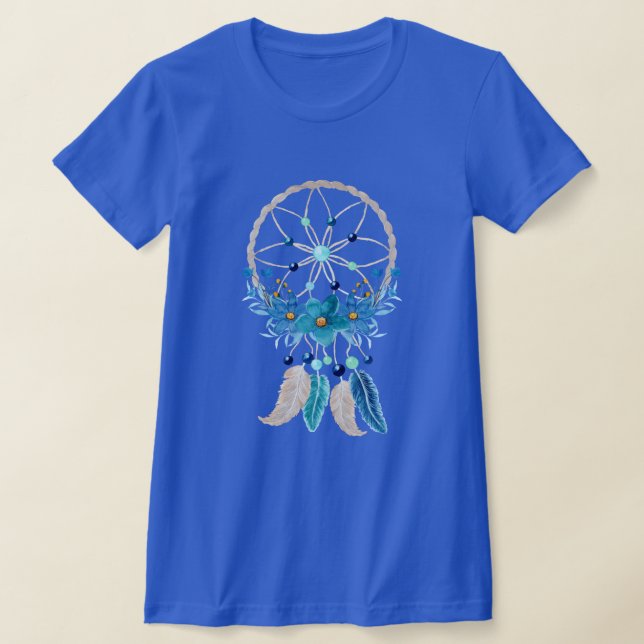 Camiseta Diseño de Boho estilo Blue Dreamcatcher (Distribución)