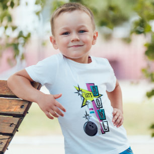 Camiseta Diseño de bolera retro rosado