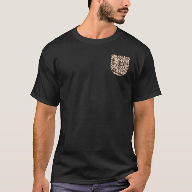 Camiseta Diseño de Bolsillo con Estampado de Leopardo para  (Anverso)