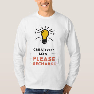 Camiseta Diseño de bombilla de recarga de creatividad