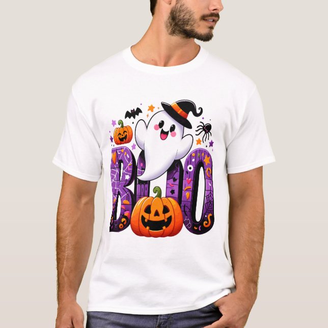 Camiseta Diseño de Boo Cute Ghost Halloween (Anverso)