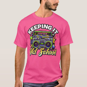 Camiseta Diseño De Boombox De La Antigua Escuela 80 Para Hi