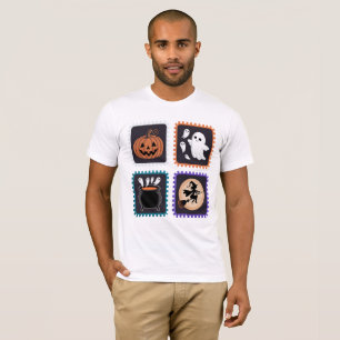 Camiseta Diseño de bordado con sello de Halloween - Calabaz
