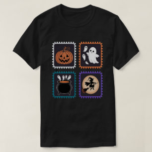 Camiseta Diseño de bordado con sello de Halloween - Calabaz