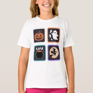 Camiseta Diseño de bordado con sello de Halloween - Calabaz