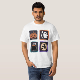 Camiseta Diseño de bordado con sello de Halloween - Calabaz