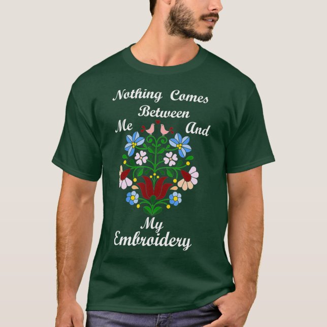 Camiseta Diseño de bordado T para flores de los bordados (Anverso)