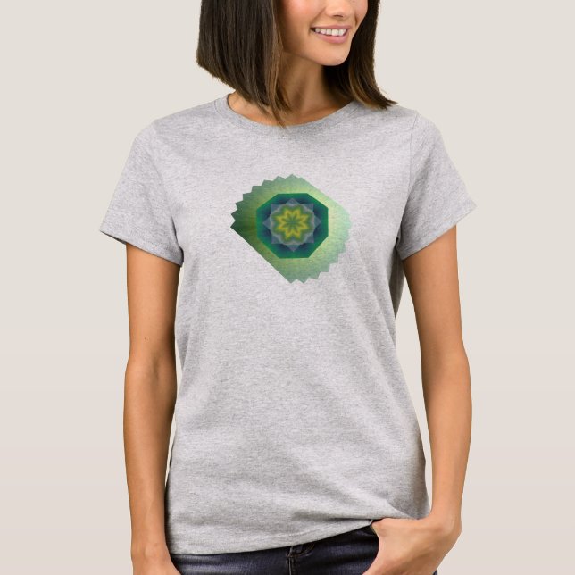 Camiseta Diseño de borde estriado floral (Anverso)