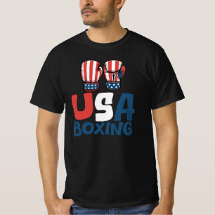Camiseta Diseño de boxeo de USA Boxing, bandera americana