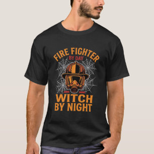 Camiseta Diseño de bruja de Halloween para bomberos