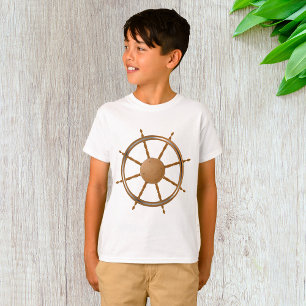 Camiseta Diseño de brújula de rueda de barco náutico vintag