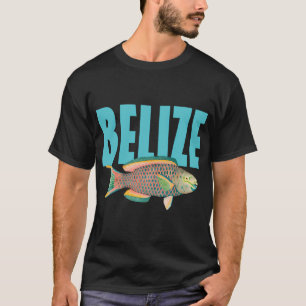 Camiseta Diseño de buceo con pez loro vintage de Belice