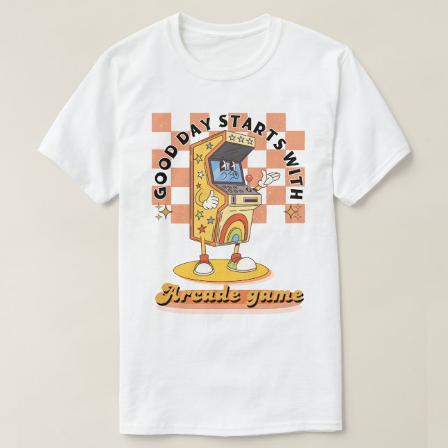 Camiseta Diseño de Buen Día de Arcade Retro (Diseño del anverso)