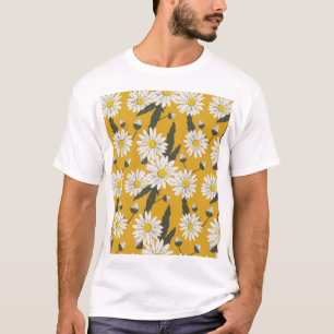 Camiseta Diseño de bufanda floral, fondo vintage.