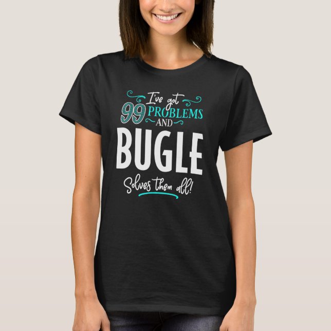 Camiseta Diseño de Bugle - Bugle los resuelve a todos (Anverso)