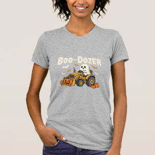 Camiseta Diseño de bulldozer fantasma de Halloween Boo-Doze