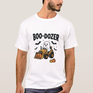 Camiseta Diseño de Bulldozer Fantasma de Halloween Boo-Doze