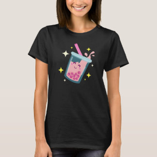 Camiseta Diseño de burbujas de té feliz lindo