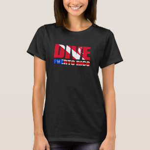 Camiseta Diseño de buzo de Puerto Rico PR bandera buceo