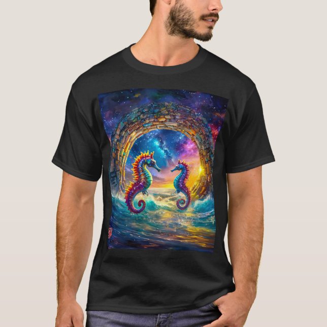 Camiseta Diseño de caballitos de mar StarGate por Rich AMeN (Anverso)