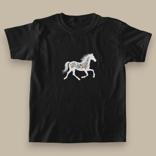 Camiseta Diseño de caballo con flores silvestres con ambien
