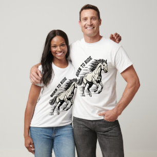 Camiseta Diseño de Caballo – Nacido para Montar Ilustración