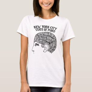 Camiseta Diseño de cabeza cerebral de la ciudad de Nueva Y