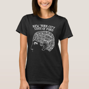 Camiseta Diseño de cabeza cerebral de la ciudad de Nueva Y