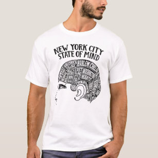 Camiseta Diseño de cabeza cerebral de la ciudad de Nueva Yo