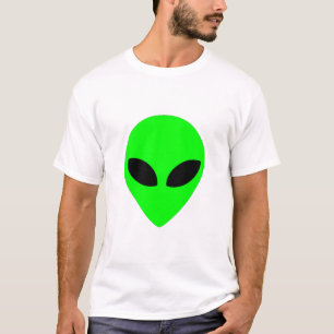 Camiseta Diseño de Cabeza de Alien Verde para Halloween