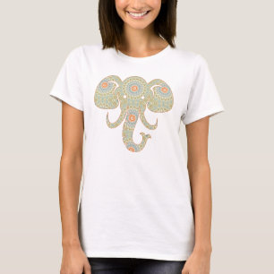 Camiseta Diseño de Cabeza de Elefante Mandala