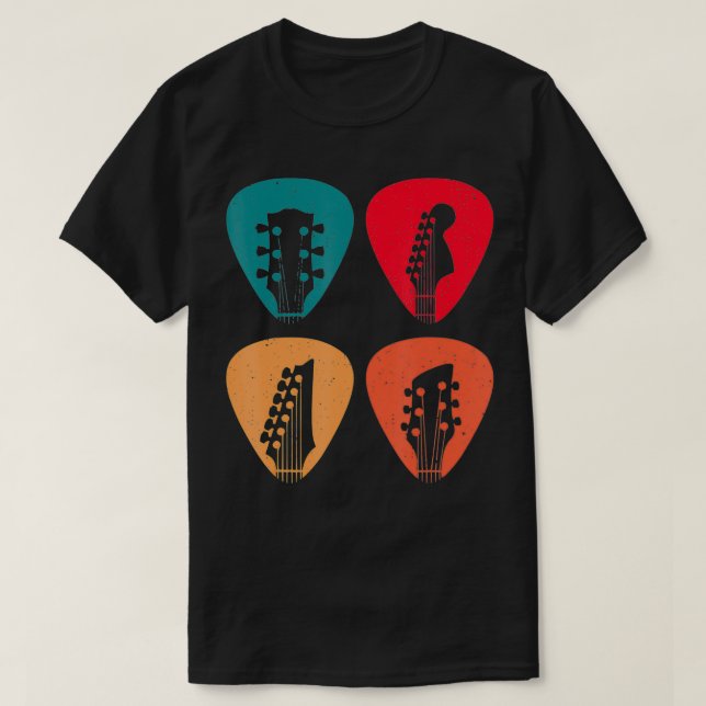 Camiseta Diseño De Cabeza De Guitarra Para Jugador De Guita (Diseño del anverso)