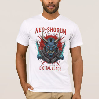 Camiseta Diseño de cabeza estético rojo y negro Cyberpunk