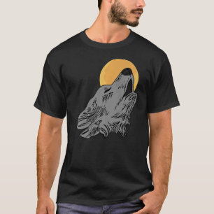 Camiseta Diseño de cabeza lobo arte depredador imagen de ca
