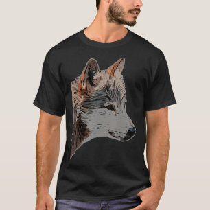 Camiseta Diseño de cabeza lobo arte depredador imagen de ca