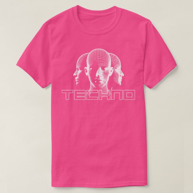 Camiseta diseño de cabezales tecno (Diseño del anverso)