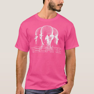Camiseta diseño de cabezales tecno