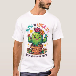 Camiseta Diseño de Cactus de Crecimiento-en-Advers