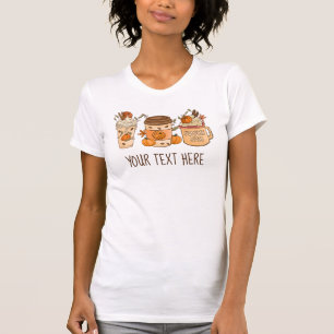 Camiseta Diseño de café de especias de calabaza estilo retr