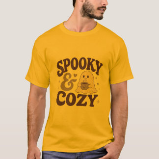Camiseta Diseño de café de Halloween lindo y acogedor