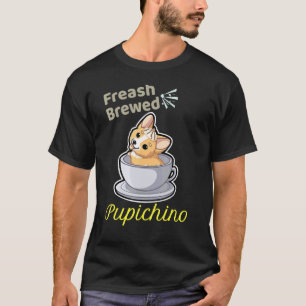 Camiseta Diseño de café de perro Corgi recién hecho