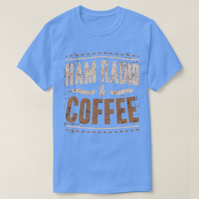 Camiseta Diseño de café de radio amateur para una radio de  (Diseño del anverso)