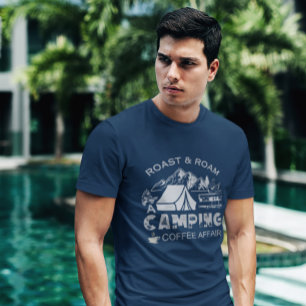 Camiseta Diseño de café en un camping asado y en roaming