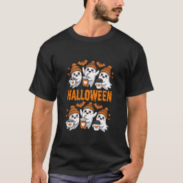Camiseta Diseño de café fantasma de Halloween